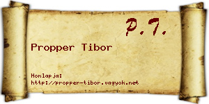 Propper Tibor névjegykártya